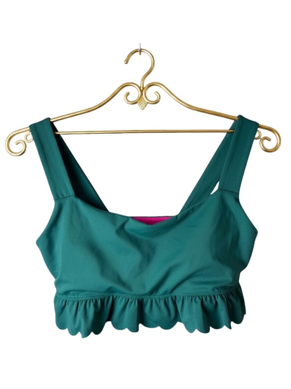 Lilly Pulitzer UPF 50+ Luxletic Luisa Scallop Sports Bra Hosta Green- Size Med